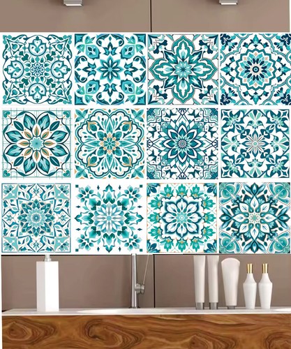 24x mixed blue moroccan - blue, peel