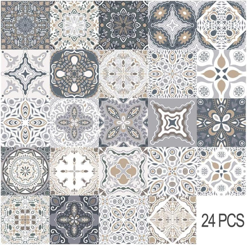 Tile stickers grey moroccan - tile,