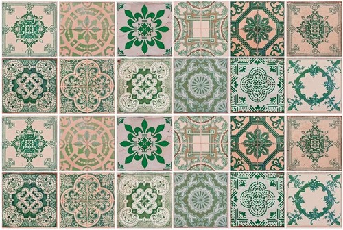 Vintage green azulejo - green, tile