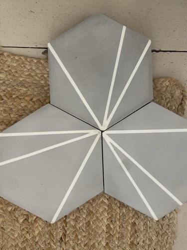 100 grey hexagon moroccan - 100,